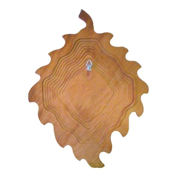 BASKET WOOD LEAF Beautiful expandable HAND CARVED  with HANGER - Picture 3 of 6